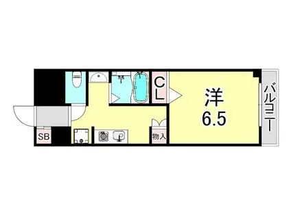 アンジェリーク夙川(1K/3階)の間取り写真