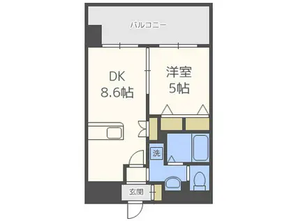 LUXE新大阪I(1LDK/7階)の間取り写真