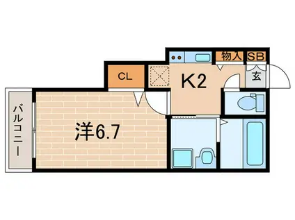 シェリル宝塚小林(1K/1階)の間取り写真