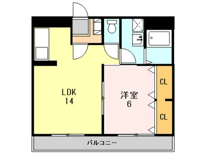 ドリームガーデン大坂(1LDK/1階)の間取り写真