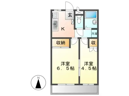 アルファー二子(2K/2階)の間取り写真