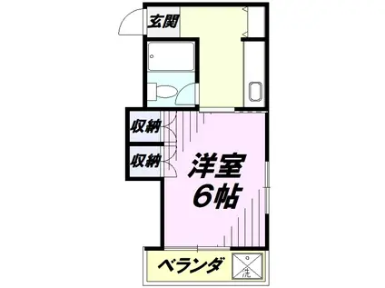 メゾンえのきA(1K/2階)の間取り写真