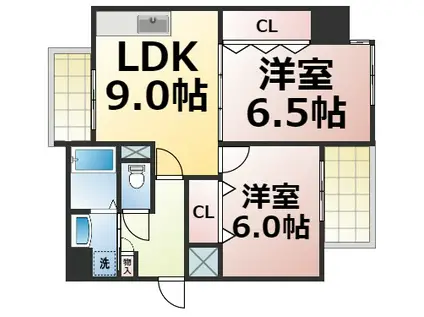 コーナーレジデンス浦田(2LDK/2階)の間取り写真