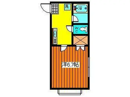 ロイヤルハイツ五番館(1K/2階)の間取り写真