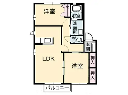 シャーメゾン石田B棟(2LDK/1階)の間取り写真