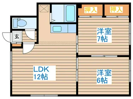 渡邊マンション(2LDK/3階)の間取り写真