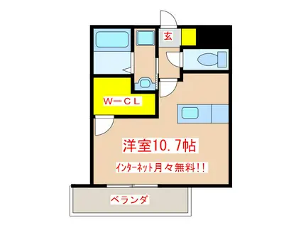 SUN SHINE葉月館(ワンルーム/5階)の間取り写真