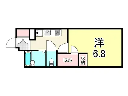 レオパレス阪急塚口(1K/1階)の間取り写真