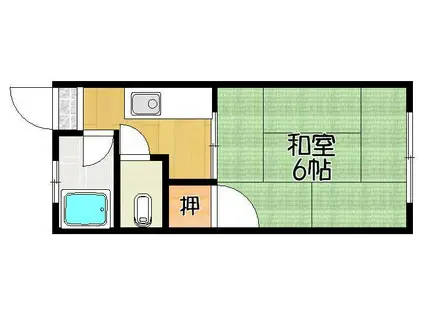 パークサイドヒノクマ(1K/1階)の間取り写真