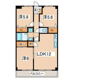 堀ビル(3LDK/4階)の間取り写真