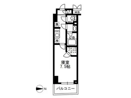 レジディア亀戸-(1K/4階)の間取り写真