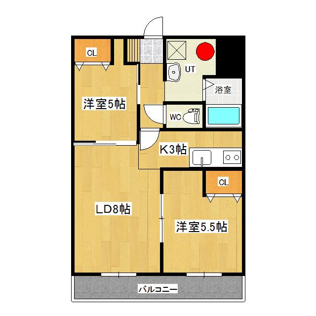エターナルアイランドパレス(2LDK/5階)の間取り写真