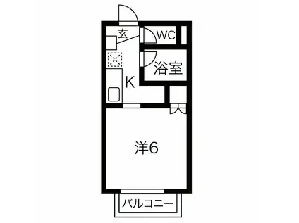 サープラスワンリバーB(1K/2階)の間取り写真