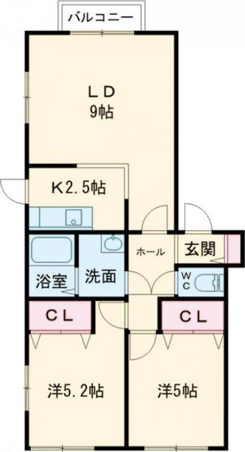メゾン・ド・KII(2LDK/4階)の間取り写真