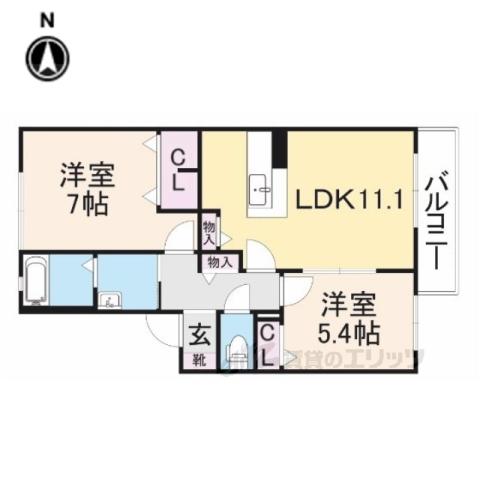 オーチャード ベリー(2LDK/2階)の間取り写真