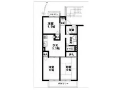 レスポワールI(3DK/2階)の間取り写真