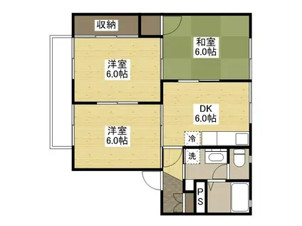 紀伊國屋 弐番館(3DK/2階)の間取り写真