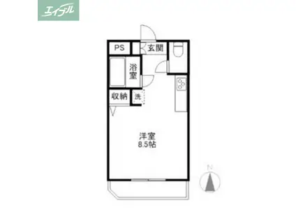 河合レジデンス(1K/2階)の間取り写真