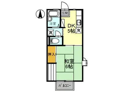 サントネージュ・ST(1DK/2階)の間取り写真