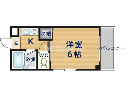 ロータリーマンション稲田(ワンルーム/3階)の間取り写真