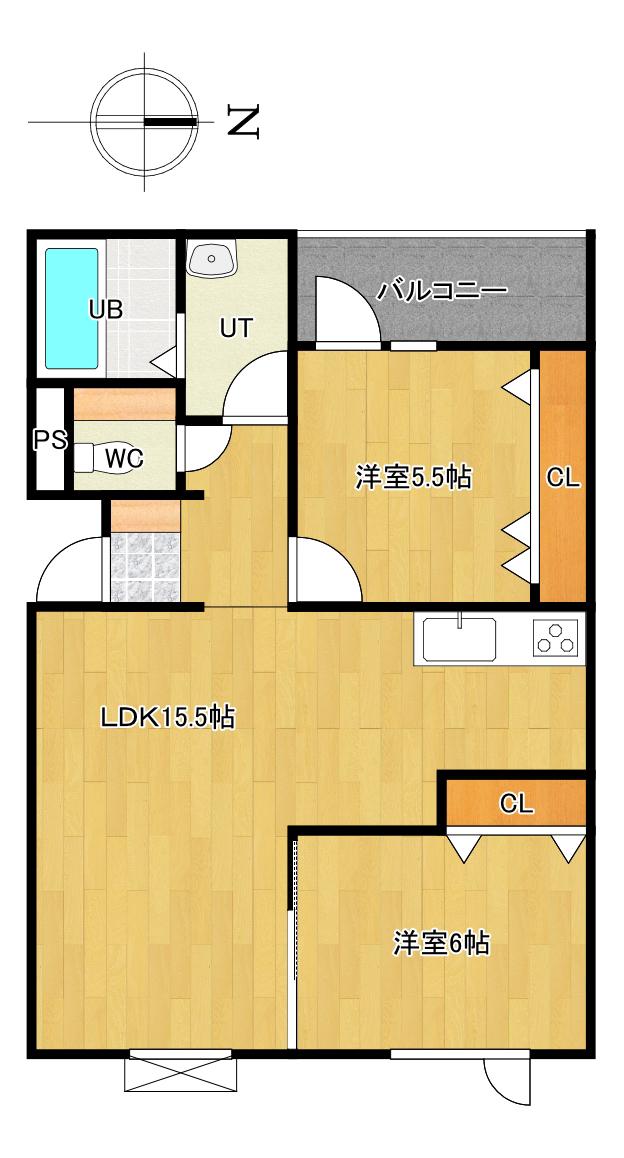 NEWーRICH(2LDK/1階)の間取り写真