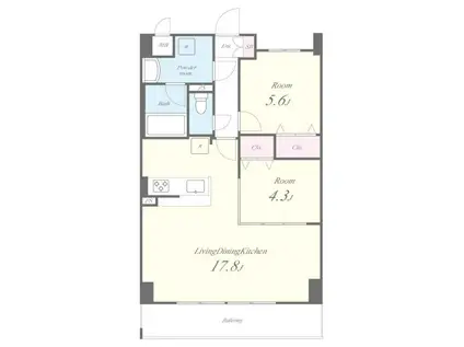 LIER A LAVENIR(2LDK/7階)の間取り写真