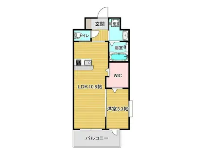 ラリュール(1LDK/9階)の間取り写真