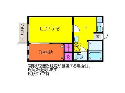 エクセレントB棟(2K/2階)の間取り写真