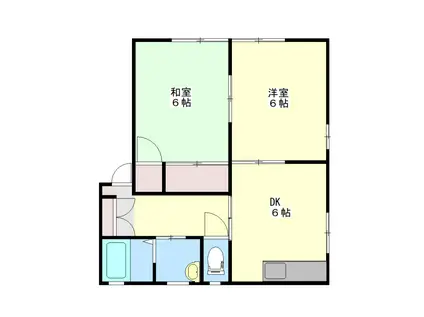 パーシモンU (2DK/1階)の間取り写真