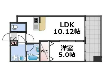 プレジオ難波EURO(1LDK/10階)の間取り写真