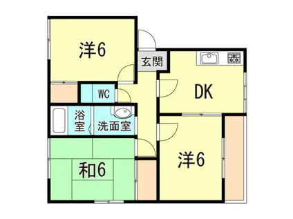 アドザックス北野(3DK/2階)の間取り写真