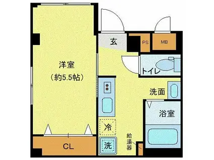 レピュア池上レジデンス(1K/4階)の間取り写真