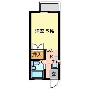 パナハイツ・K(1K/2階)の間取り写真