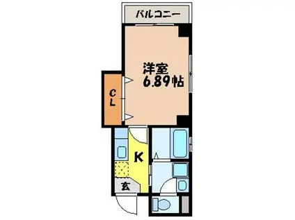 セレスティア・カネガエ(1K/2階)の間取り写真