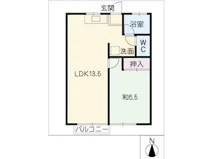 第1メゾンドラポール(1LDK/2階)の間取り写真