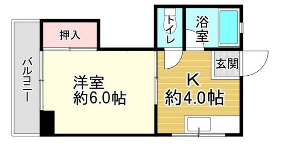第1田万里ビル(1K/4階)の間取り写真