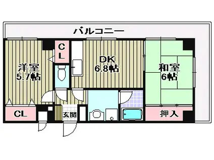 グランエクセル高師浜(2DK/1階)の間取り写真