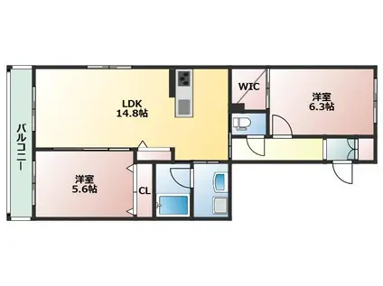 BLOOMING STAGE(2LDK/1階)の間取り写真