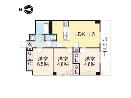 アスティム1(3LDK/2階)の間取り写真