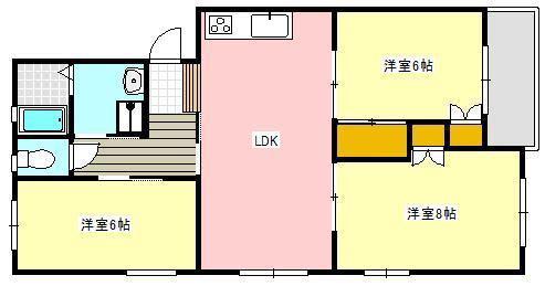 グランパル21B(3LDK/1階)の間取り写真
