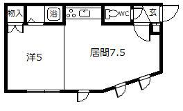 エスパニアⅡ(1DK/1階)の間取り写真
