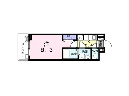 カーサ・オストロ(1K/3階)の間取り写真