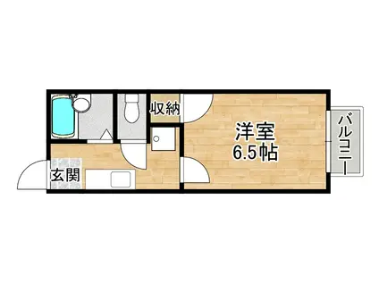 エレガンス箕面88(1K/1階)の間取り写真