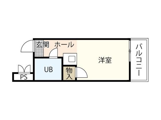 カーサ平野町(ワンルーム/4階)の間取り写真