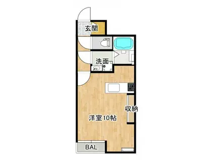 フェリーチェ大街道(1LK/1階)の間取り写真