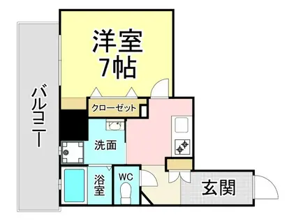 グレンフォレスト到津(1K/6階)の間取り写真