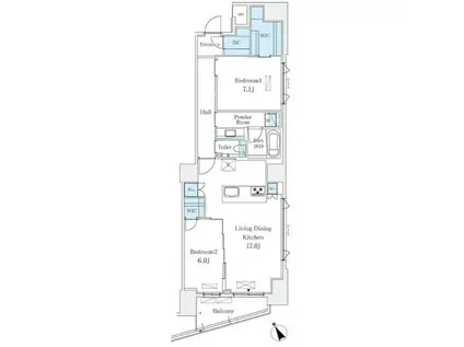 LE UNDEUX南青山(2LDK/10階)の間取り写真