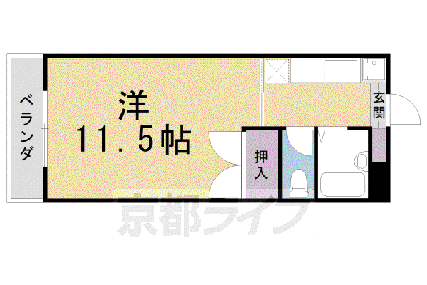 第5田原ハイム(1K/2階)の間取り写真