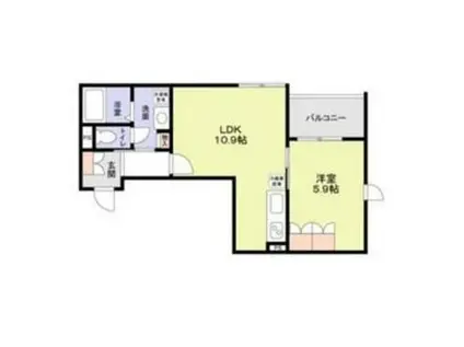 ヒンメルブラウ 野方(1LDK/2階)の間取り写真