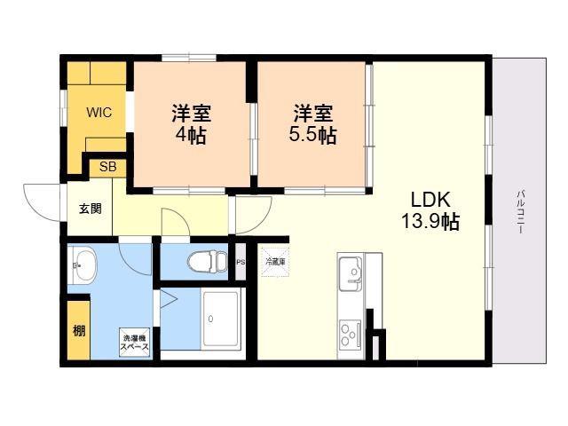 レトワール今川(1SLDK/3階)の間取り写真